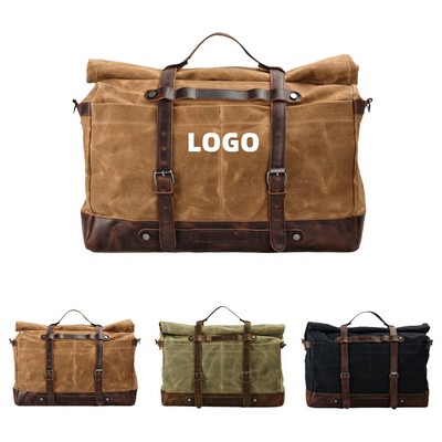 Vintage Leather Canvas Bag